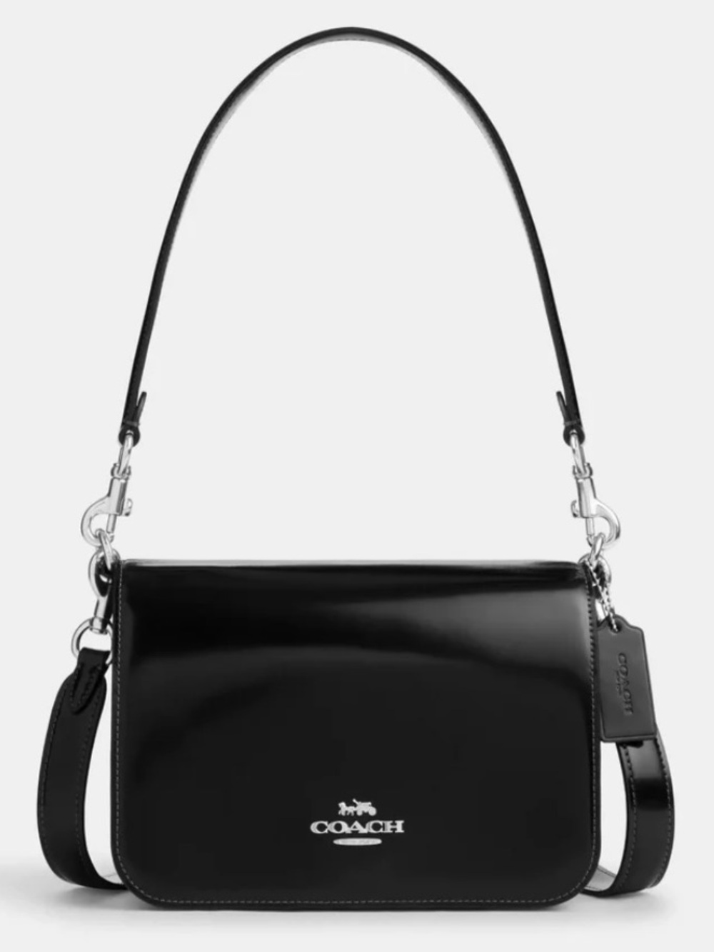 Coach Quinn Black Patton Leather Shoulder & Crossbody Bag